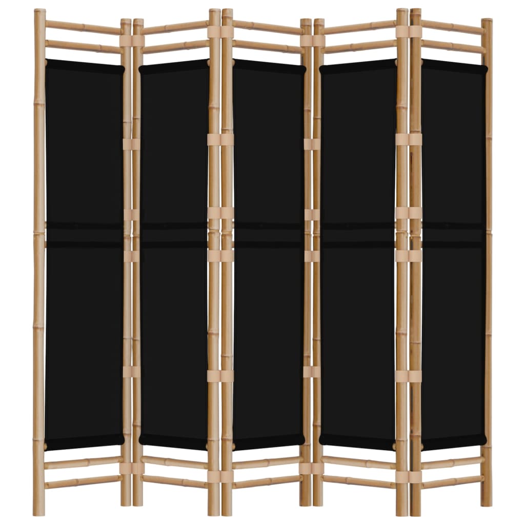 Kamerscherm 5-panelen inklapbaar 200 cm bamboe en canvas is nu te koop bij PeponiXL, paradijselijk wonen!