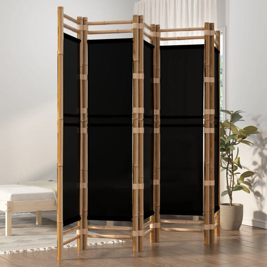 Kamerscherm 5-panelen inklapbaar 200 cm bamboe en canvas is nu te koop bij PeponiXL, paradijselijk wonen!
