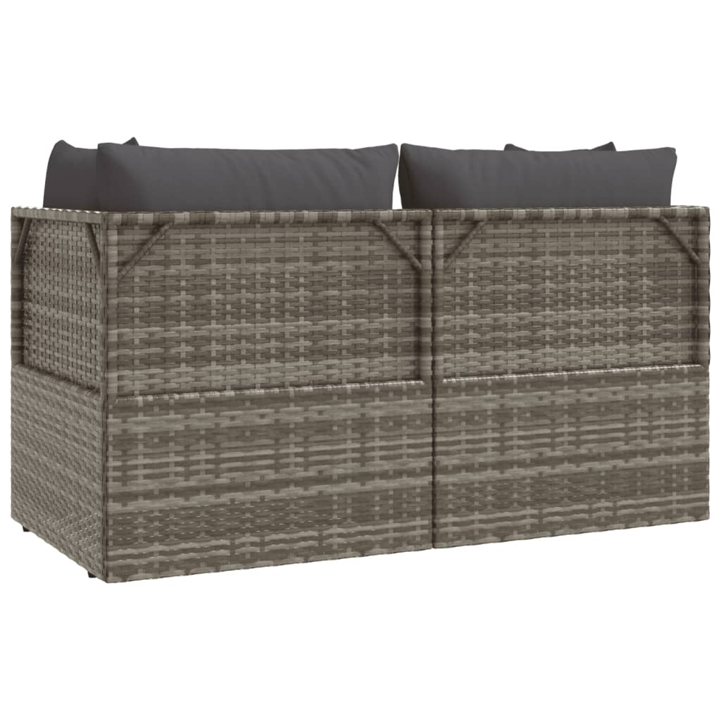 3-delige Loungeset met kussens poly rattan grijs is nu te koop bij PeponiXL, paradijselijk wonen!