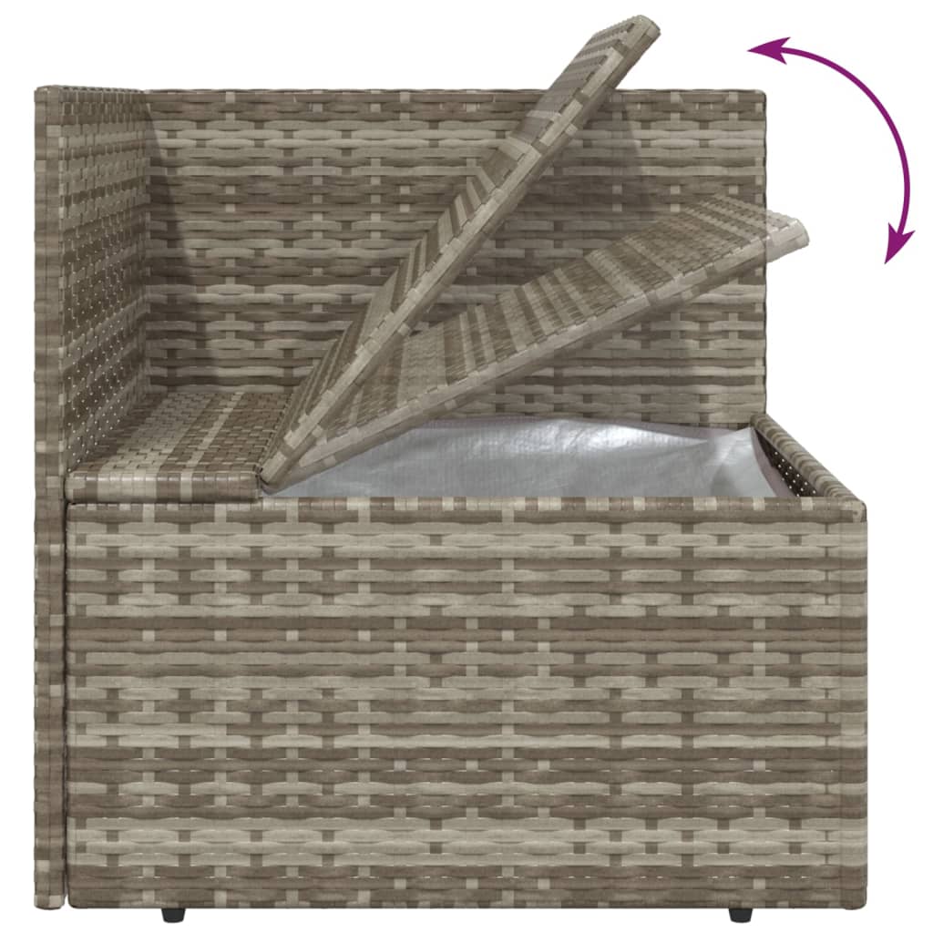 3-delige Loungeset met kussens poly rattan grijs is nu te koop bij PeponiXL, paradijselijk wonen!