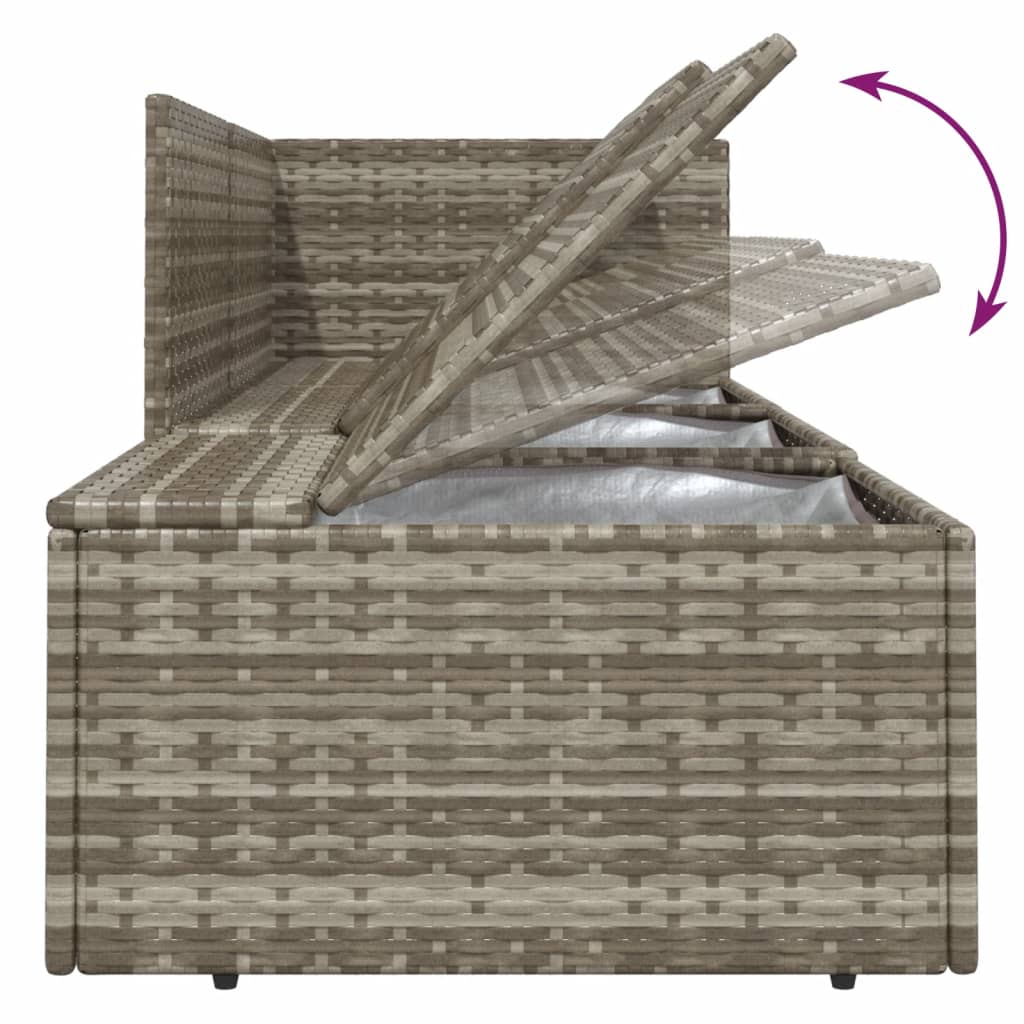 4-delige Loungeset met kussens poly rattan grijs is nu te koop bij PeponiXL, paradijselijk wonen!