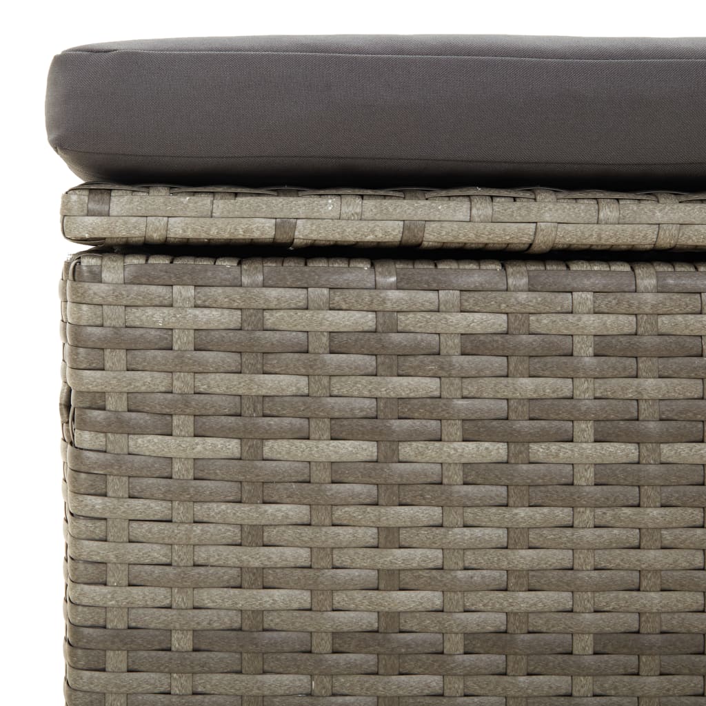 4-delige Loungeset met kussens poly rattan grijs is nu te koop bij PeponiXL, paradijselijk wonen!