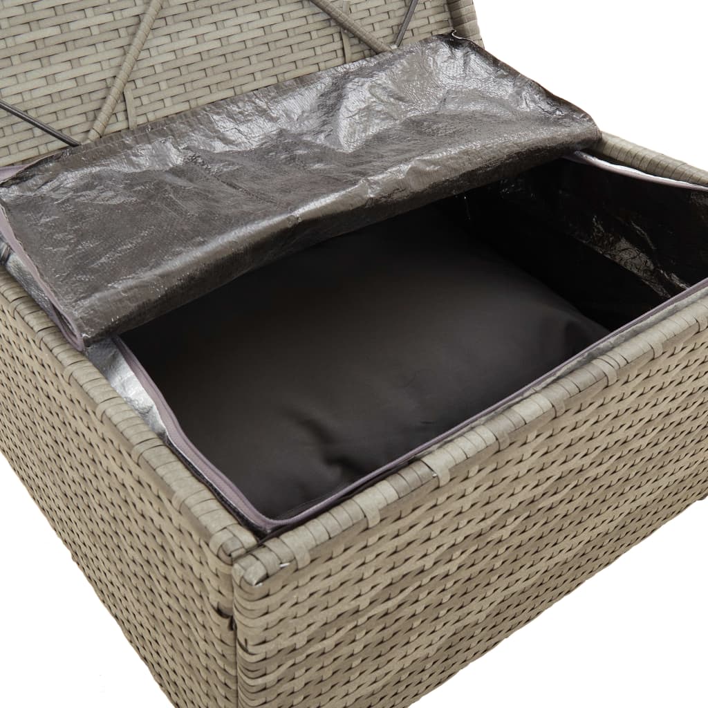 4-delige Loungeset met kussens poly rattan grijs is nu te koop bij PeponiXL, paradijselijk wonen!