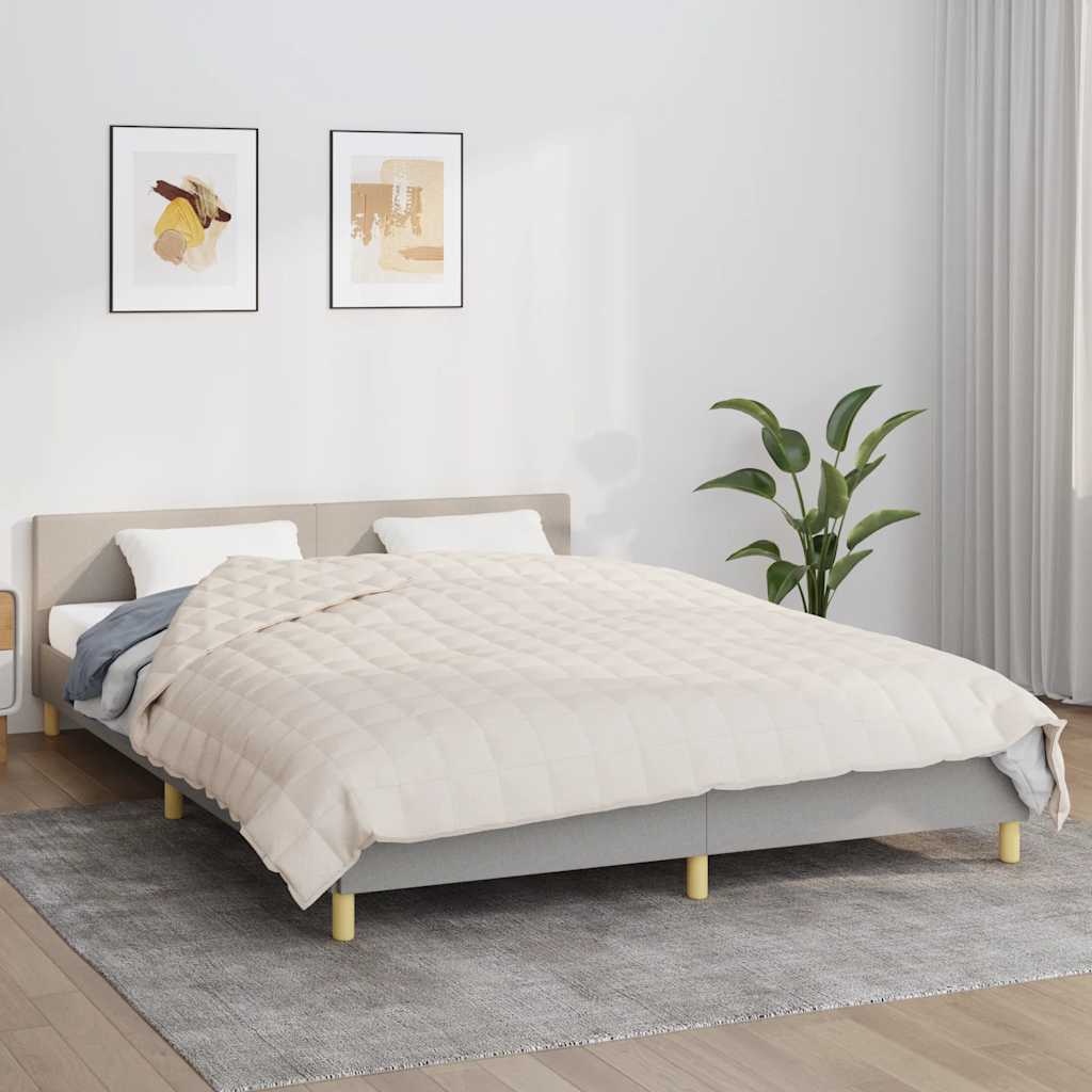 Verzwaringsdeken 200x225 cm 13 kg stof lichtcrèmekleurig is nu te koop bij PeponiXL, paradijselijk wonen!