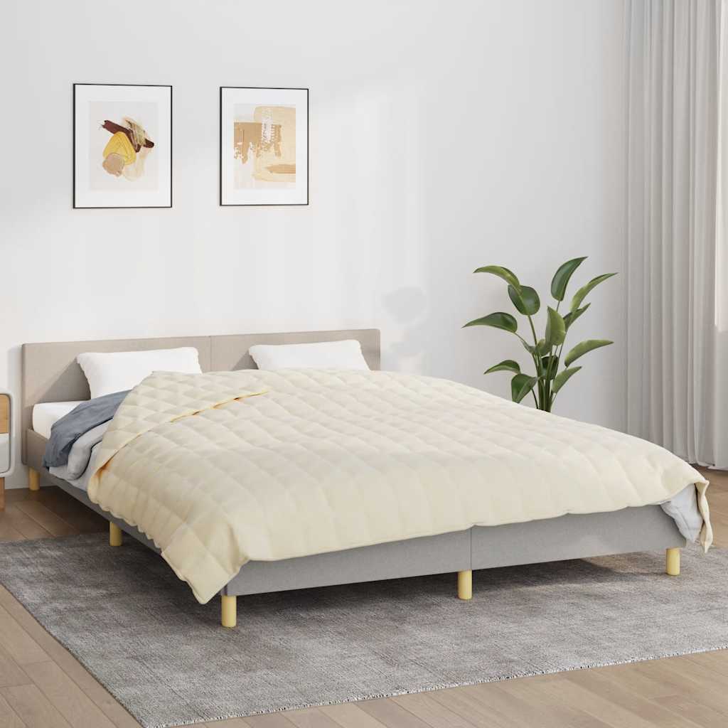 Verzwaringsdeken 220x235 cm 15 kg stof lichtcrèmekleurig is nu te koop bij PeponiXL, paradijselijk wonen!