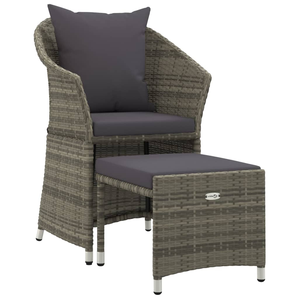 2-delige Loungeset met kussens poly rattan grijs is nu te koop bij PeponiXL, paradijselijk wonen!