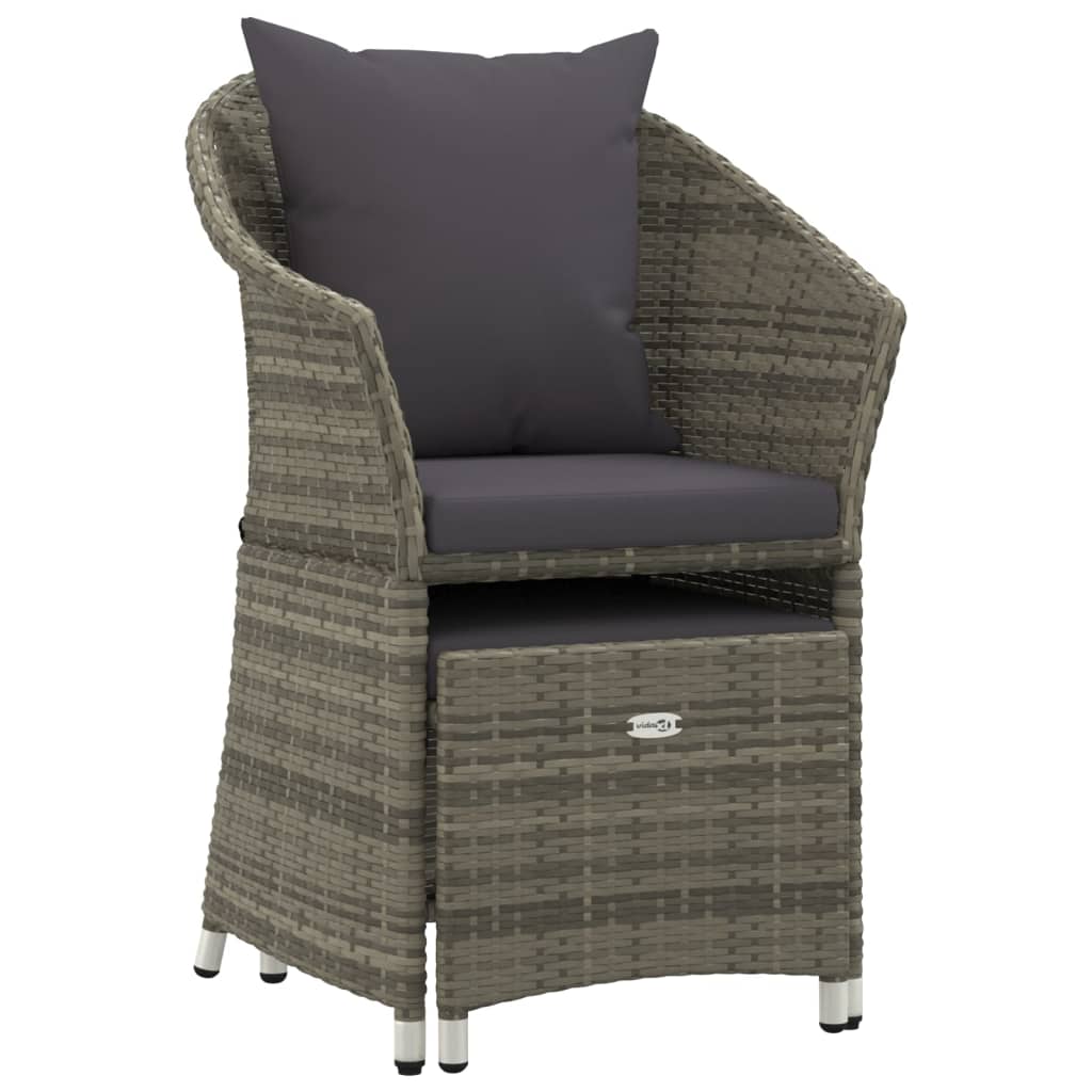 2-delige Loungeset met kussens poly rattan grijs is nu te koop bij PeponiXL, paradijselijk wonen!