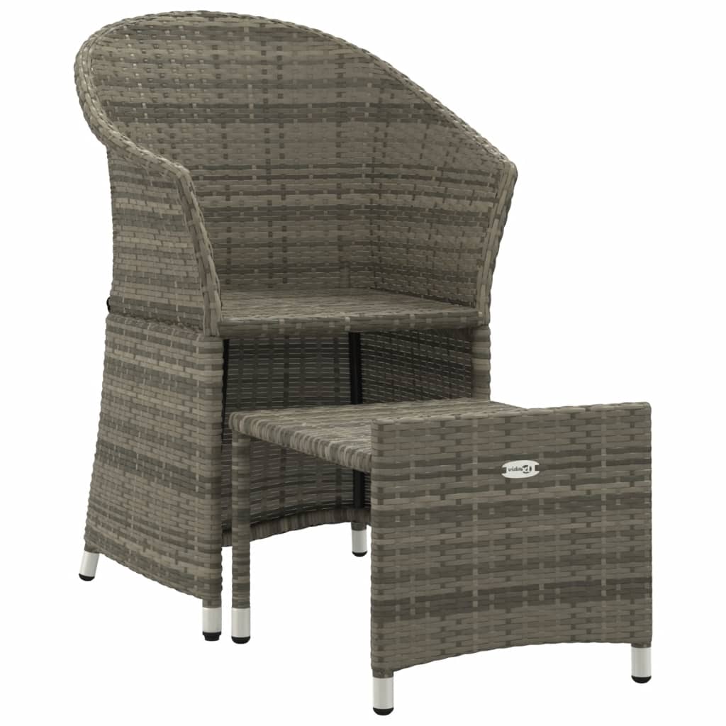 2-delige Loungeset met kussens poly rattan grijs is nu te koop bij PeponiXL, paradijselijk wonen!