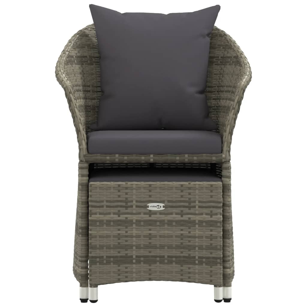 2-delige Loungeset met kussens poly rattan grijs is nu te koop bij PeponiXL, paradijselijk wonen!