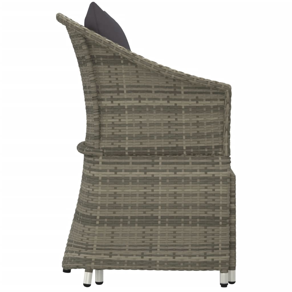 2-delige Loungeset met kussens poly rattan grijs is nu te koop bij PeponiXL, paradijselijk wonen!