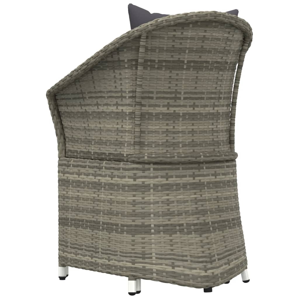 2-delige Loungeset met kussens poly rattan grijs is nu te koop bij PeponiXL, paradijselijk wonen!