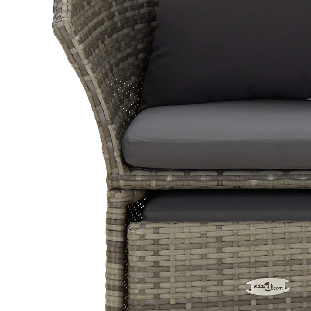 2-delige Loungeset met kussens poly rattan grijs is nu te koop bij PeponiXL, paradijselijk wonen!