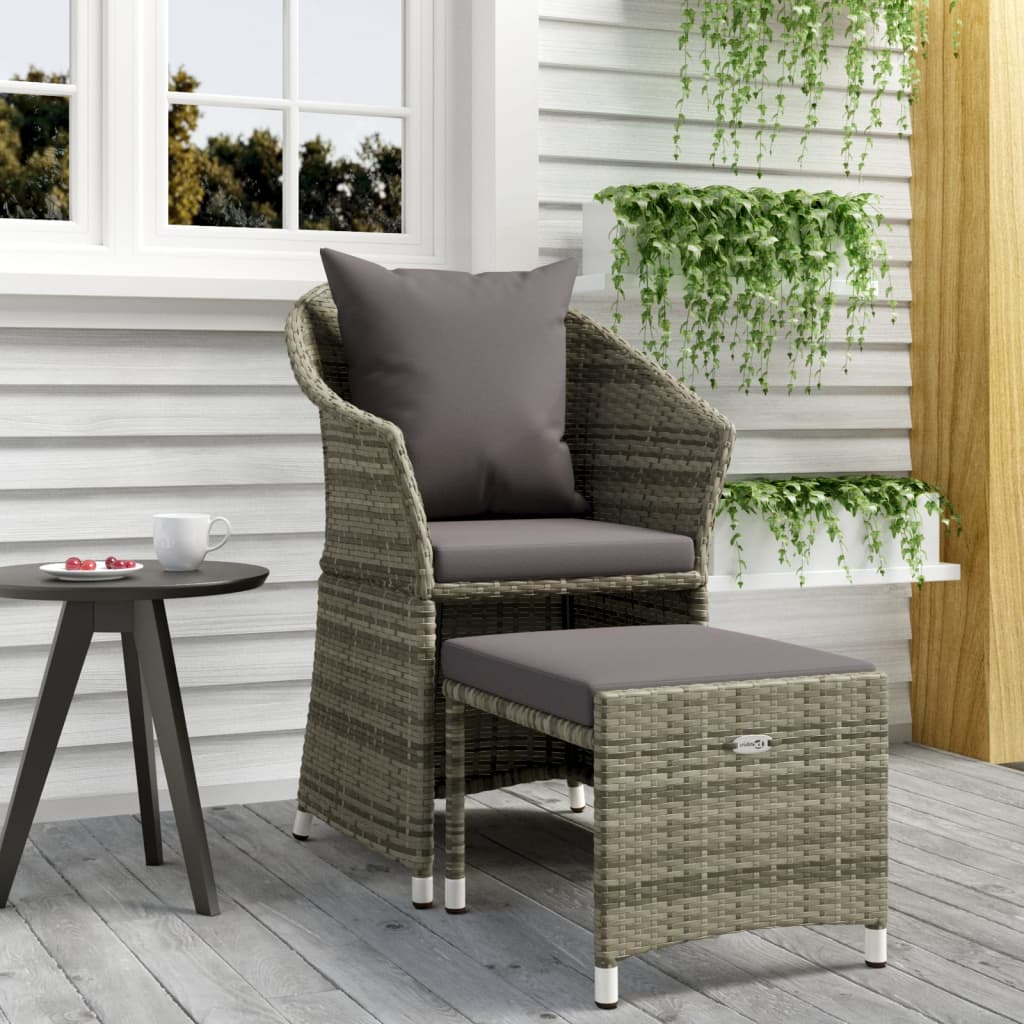 2-delige Loungeset met kussens poly rattan grijs is nu te koop bij PeponiXL, paradijselijk wonen!