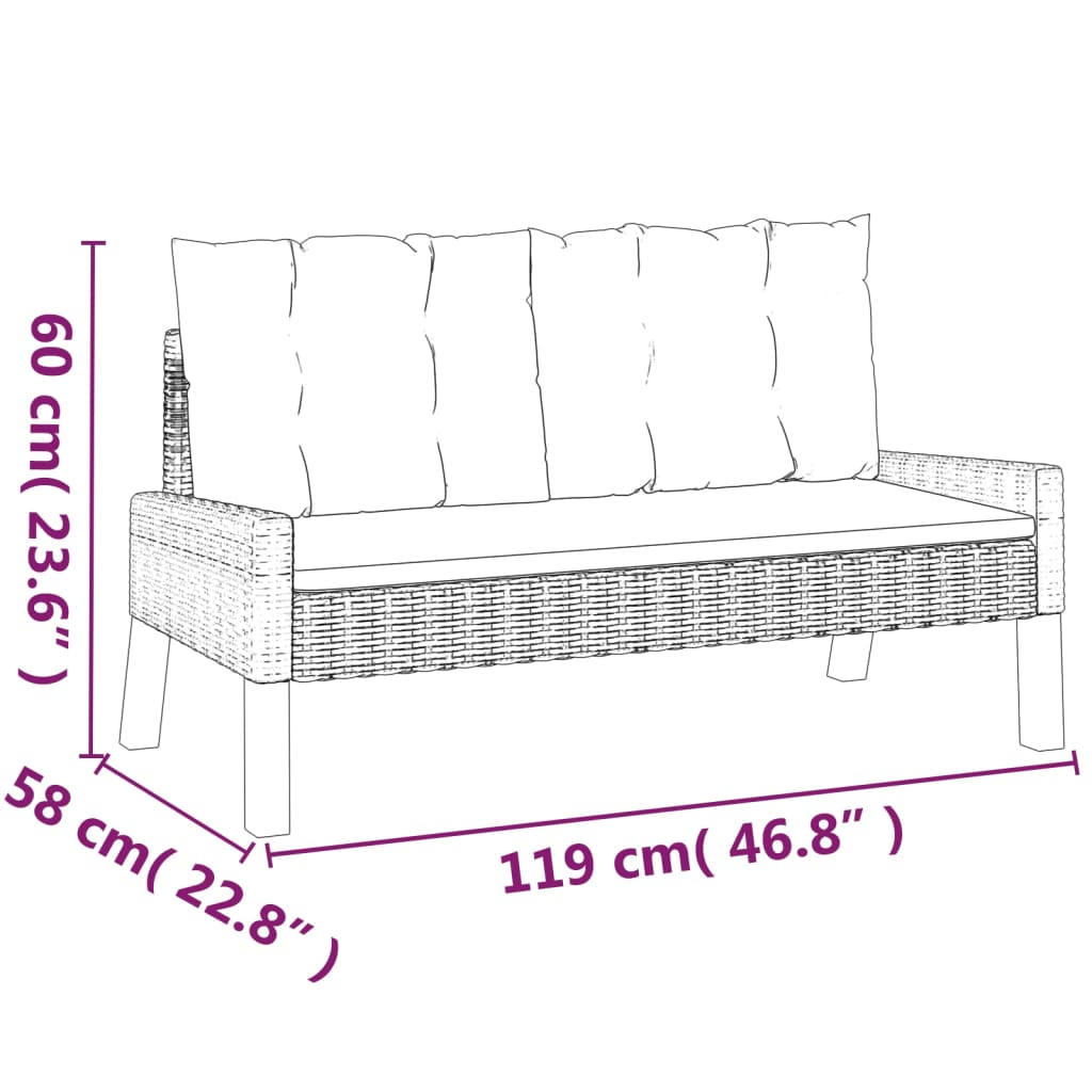 4-delige Loungeset met kussens poly rattan en massief hout is nu te koop bij PeponiXL, paradijselijk wonen!