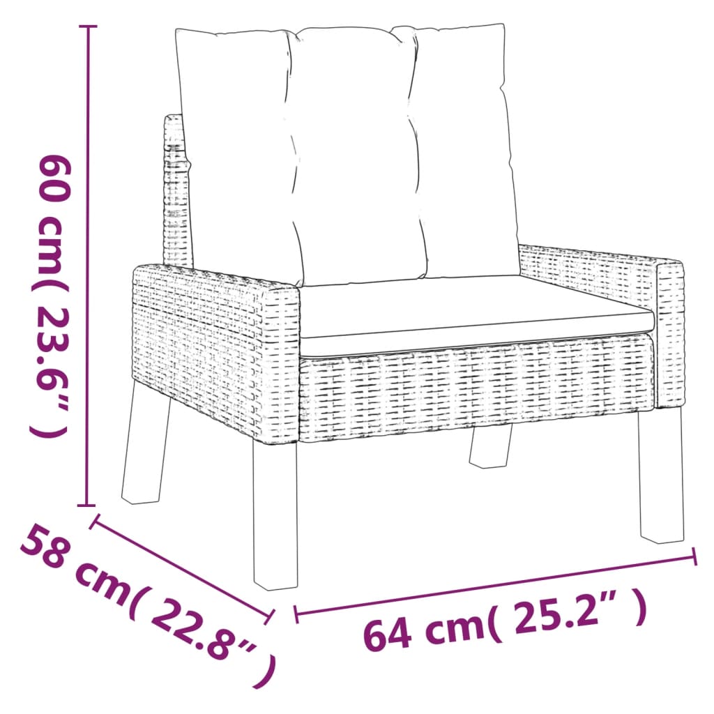 4-delige Loungeset met kussens poly rattan en massief hout is nu te koop bij PeponiXL, paradijselijk wonen!