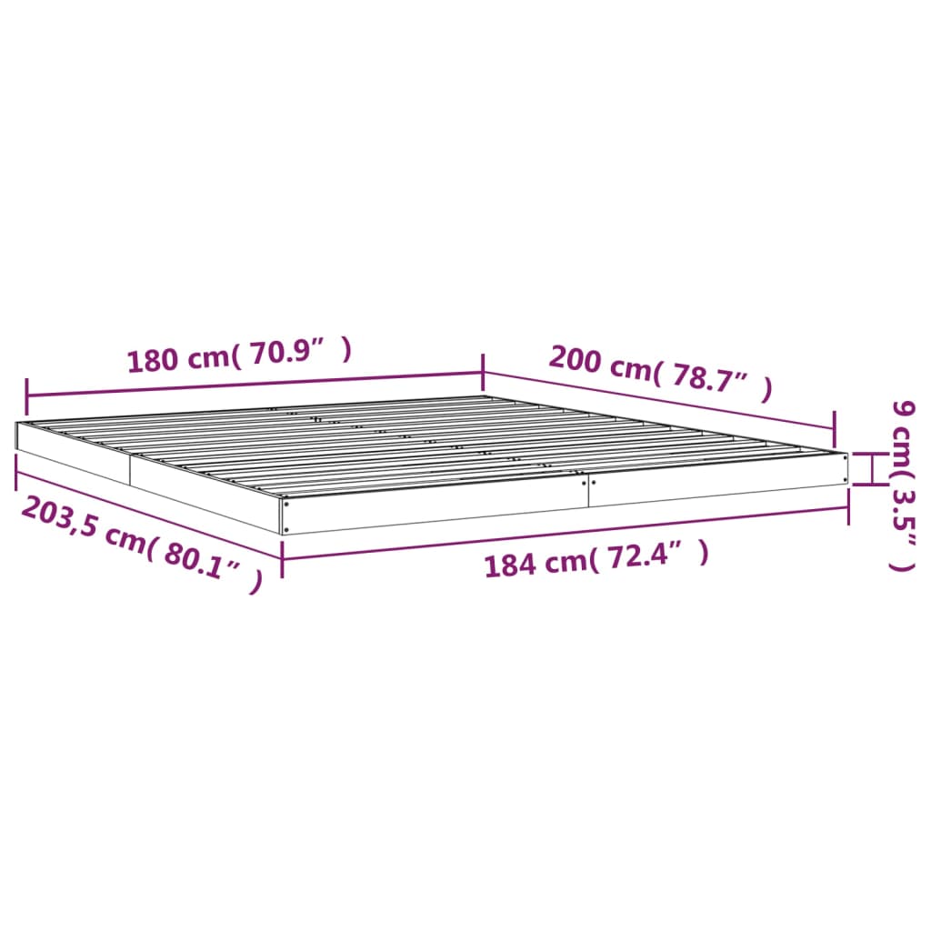 Bedframe massief grenenhout wit 180x200 cm is nu te koop bij PeponiXL, paradijselijk wonen!
