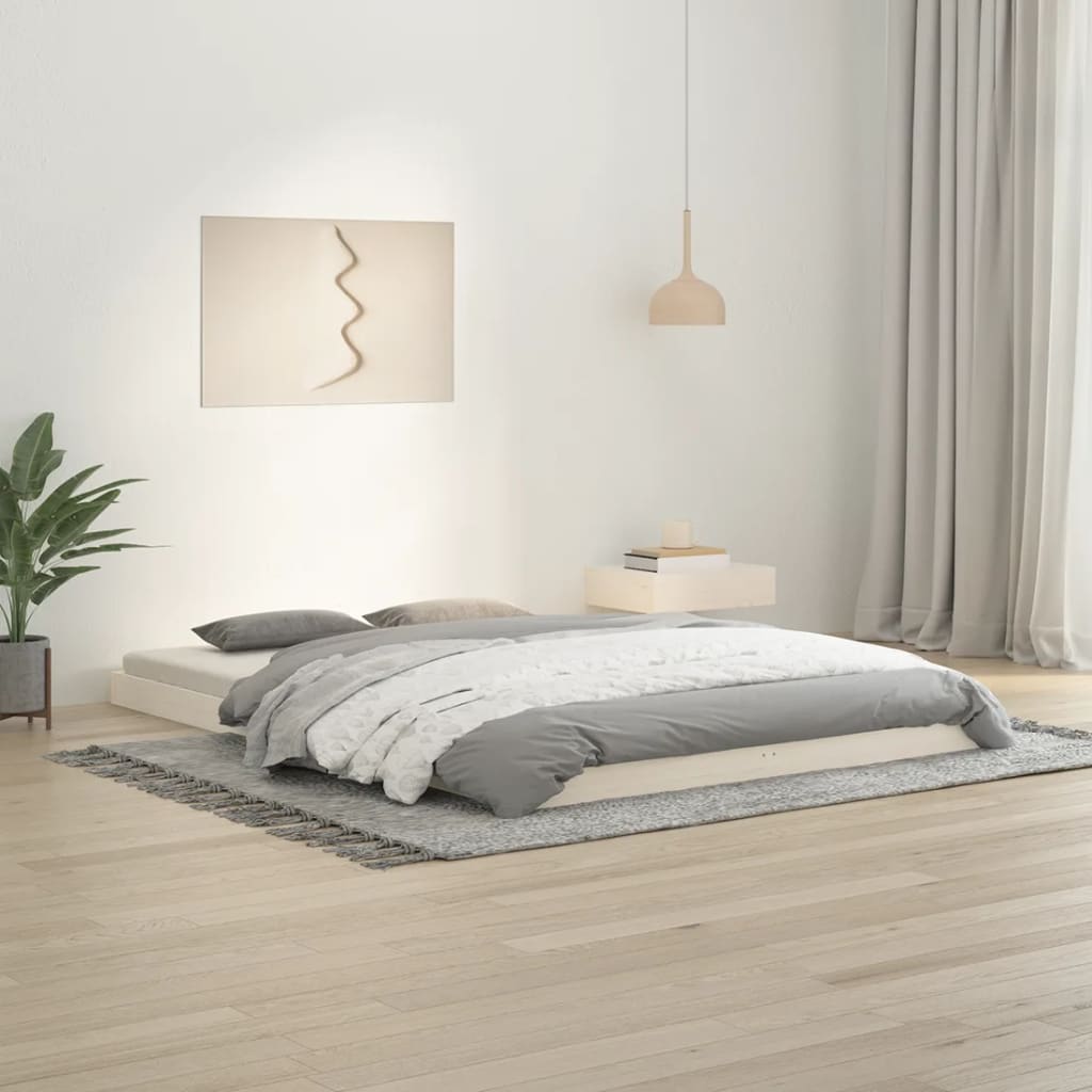 Bedframe massief grenenhout wit 140x200 cm is nu te koop bij PeponiXL, paradijselijk wonen!