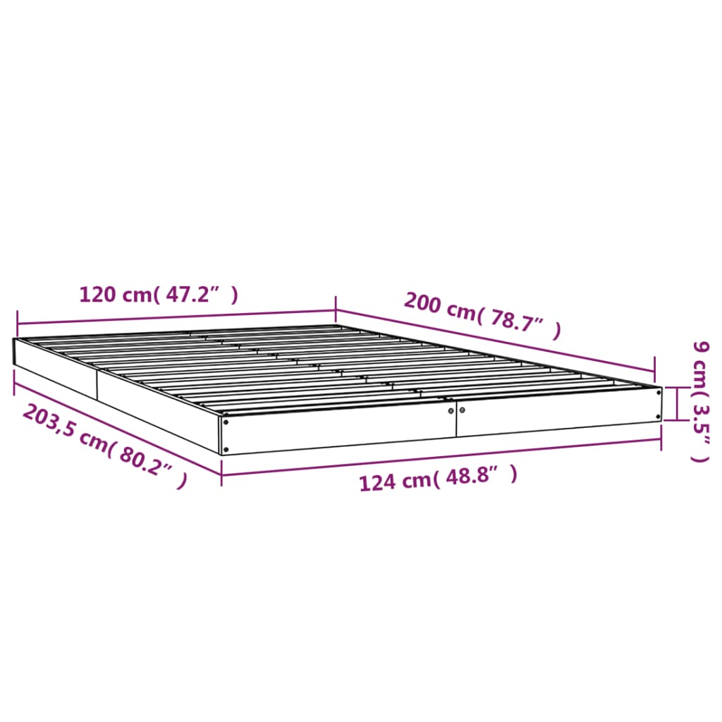 Bedframe massief grenenhout 120x200 cm is nu te koop bij PeponiXL, paradijselijk wonen!