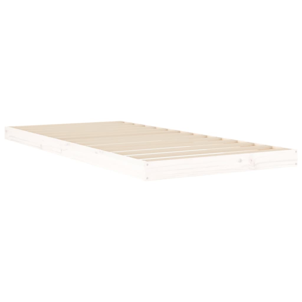 Bedframe massief grenenhout wit 90x200 cm is nu te koop bij PeponiXL, paradijselijk wonen!