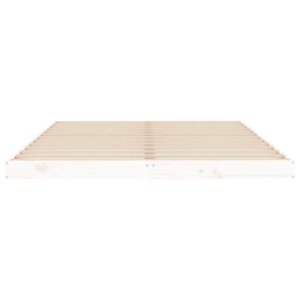 Bedframe massief grenenhout wit 140x190 cm
