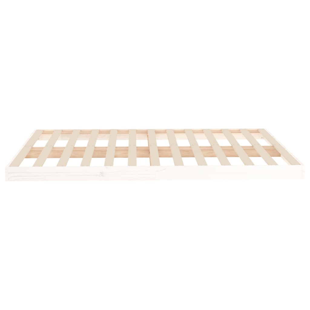 Bedframe massief grenenhout wit 140x190 cm