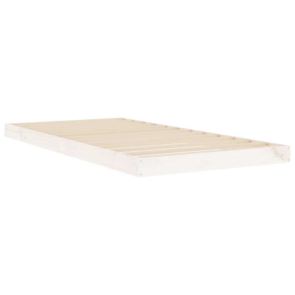 Bedframe massief grenenhout wit 90x190 cm is nu te koop bij PeponiXL, paradijselijk wonen!
