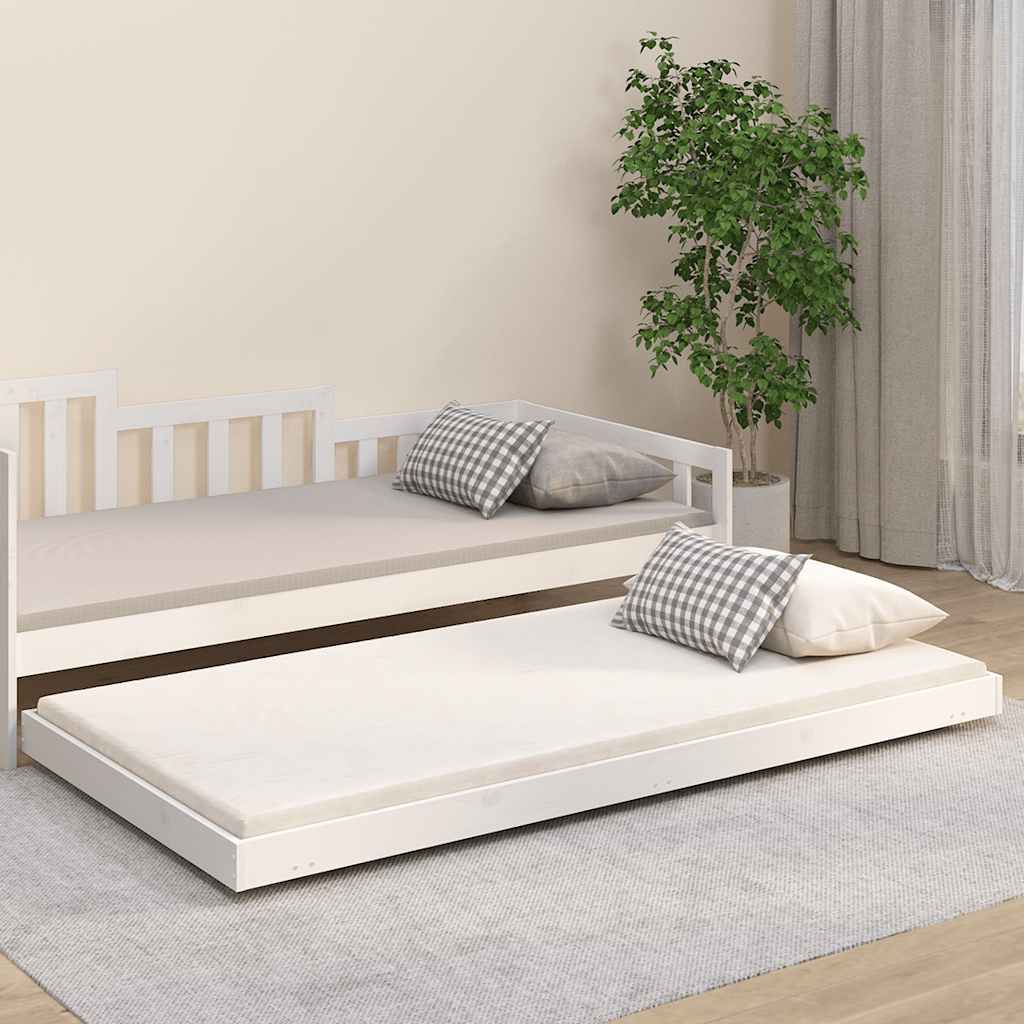 Bedframe zonder matras massief grenenhout wit 140x200 cm is nu te koop bij PeponiXL, paradijselijk wonen!
