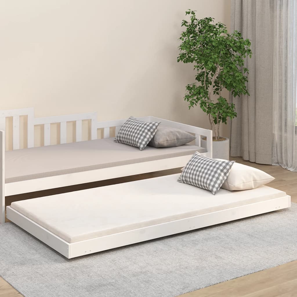 Bedframe zonder matras massief grenenhout wit 90x200 cm is nu te koop bij PeponiXL, paradijselijk wonen!