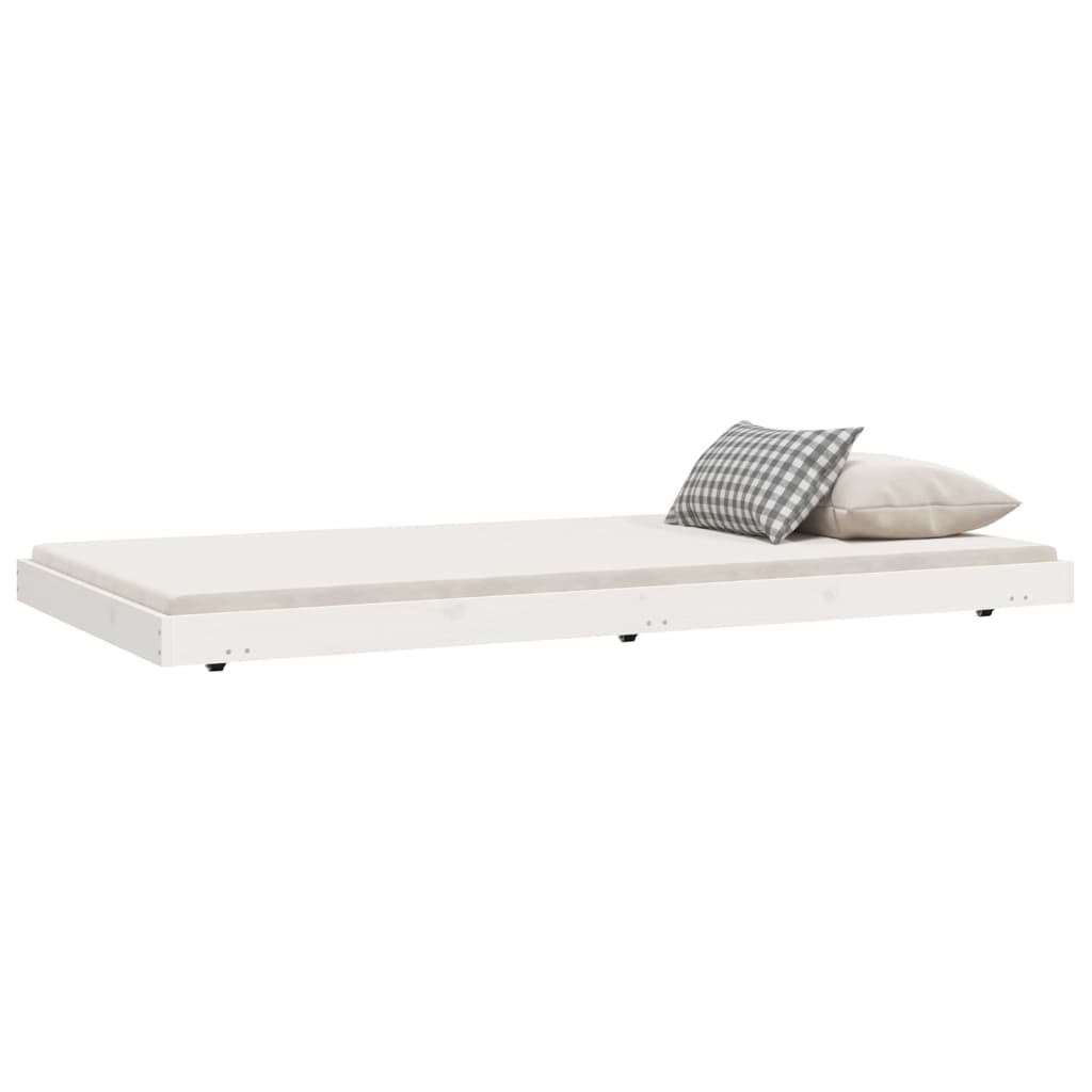 Bedframe zonder matras massief grenenhout wit 80x200 cm is nu te koop bij PeponiXL, paradijselijk wonen!