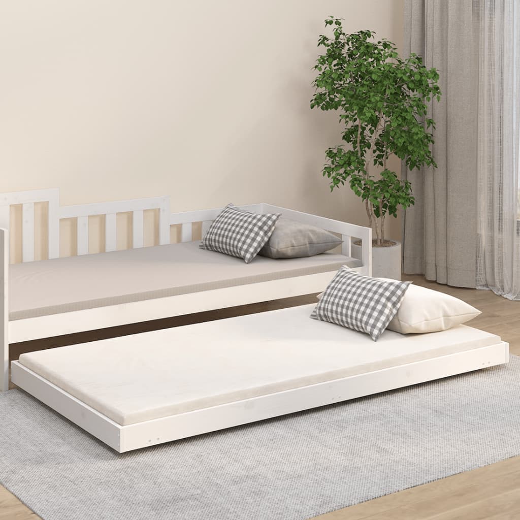 Bedframe zonder matras massief grenenhout wit 80x200 cm is nu te koop bij PeponiXL, paradijselijk wonen!