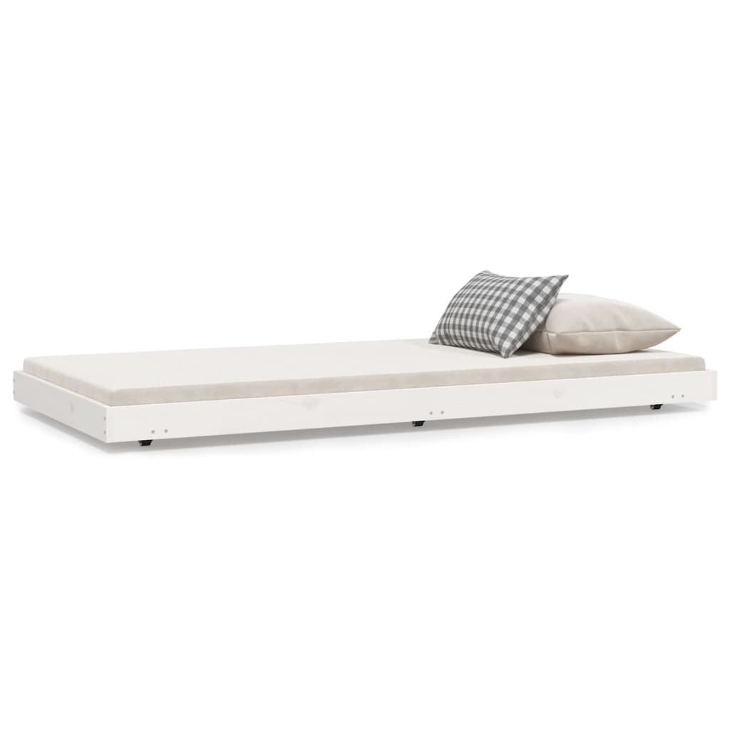 Bedframe zonder matras massief grenenhout wit 75x190 cm is nu te koop bij PeponiXL, paradijselijk wonen!