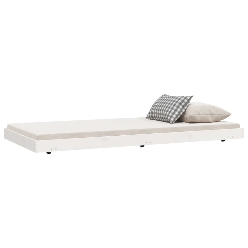 Bedframe zonder matras massief grenenhout wit 75x190 cm is nu te koop bij PeponiXL, paradijselijk wonen!