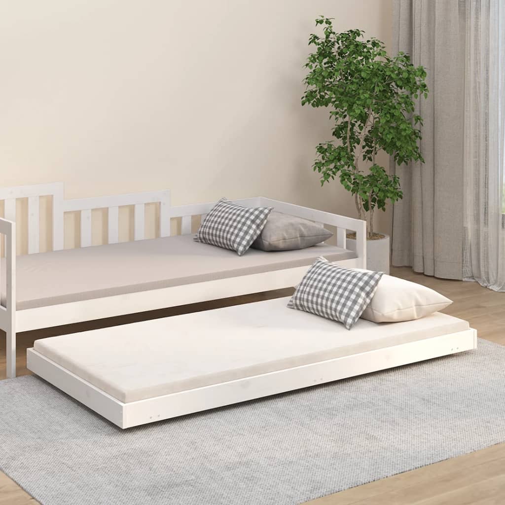 Bedframe zonder matras massief grenenhout wit 75x190 cm is nu te koop bij PeponiXL, paradijselijk wonen!
