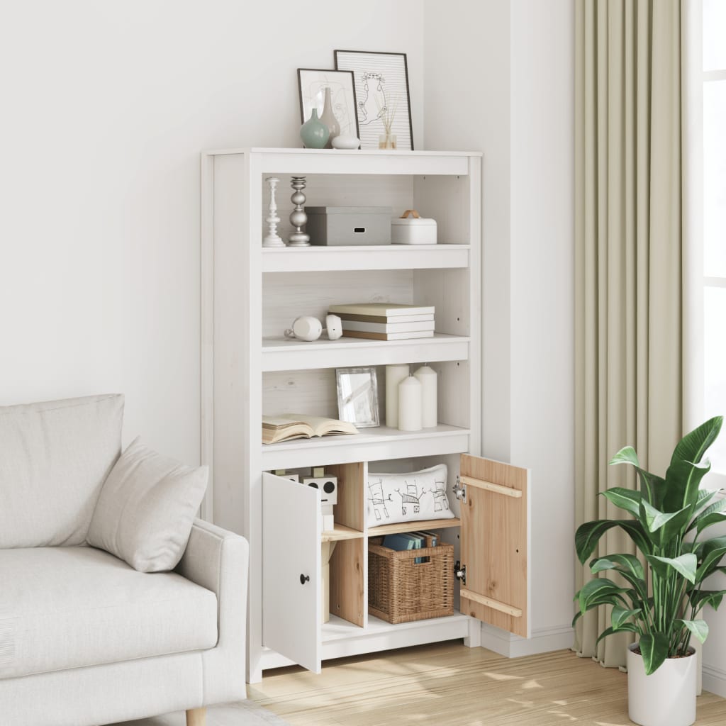 Hoge kast 80x35x154 cm massief grenenhout wit is nu te koop bij PeponiXL, paradijselijk wonen!