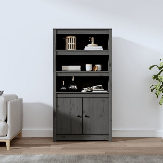 Hoge kast 80x35x154 cm massief grenenhout grijs is nu te koop bij PeponiXL, paradijselijk wonen!
