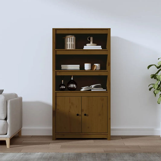 Hoge kast 80x35x154 cm massief grenenhout honingbruin is nu te koop bij PeponiXL, paradijselijk wonen!