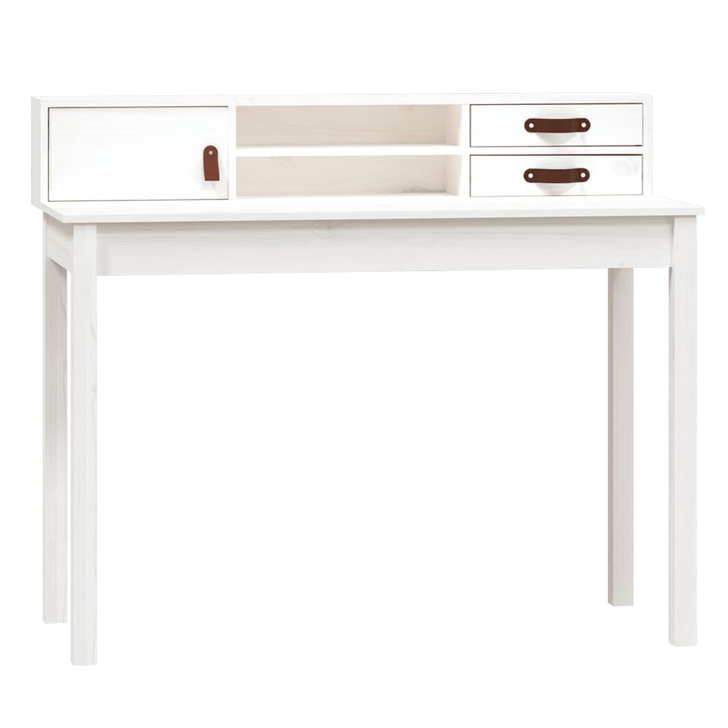 Bureau 110x50x93 cm massief grenenhout wit is nu te koop bij PeponiXL, paradijselijk wonen!