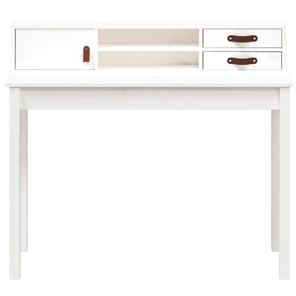 Bureau 110x50x93 cm massief grenenhout wit is nu te koop bij PeponiXL, paradijselijk wonen!