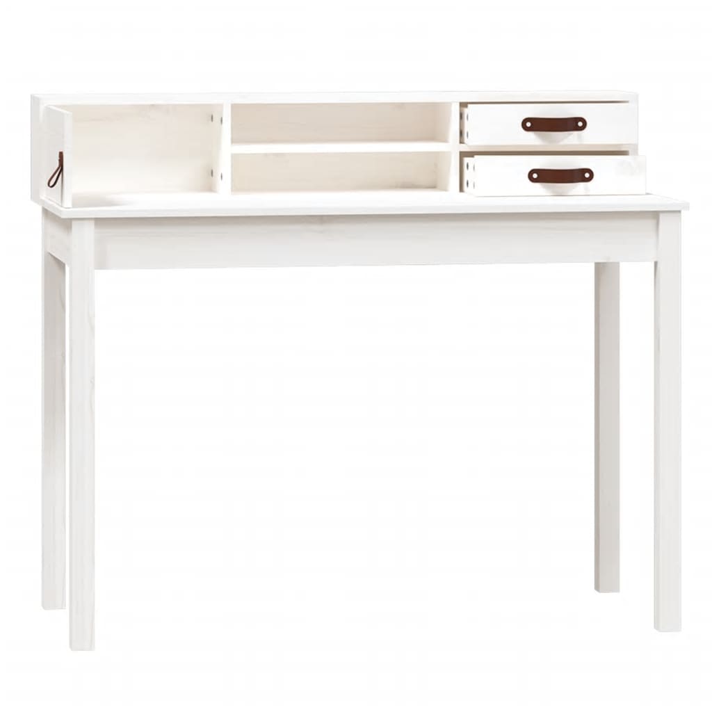 Bureau 110x50x93 cm massief grenenhout wit is nu te koop bij PeponiXL, paradijselijk wonen!