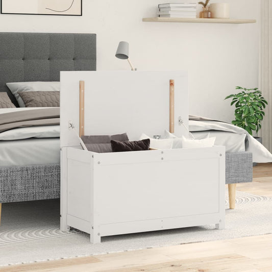 Opbergbox wit 80x40x45,5 cm massief grenenhout is nu te koop bij PeponiXL, paradijselijk wonen!