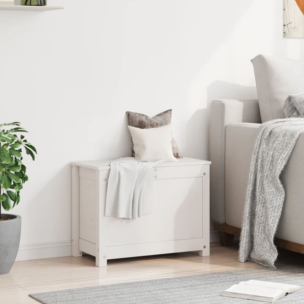 Opbergbox wit 60x32x45,5 cm massief grenenhout is nu te koop bij PeponiXL, paradijselijk wonen!