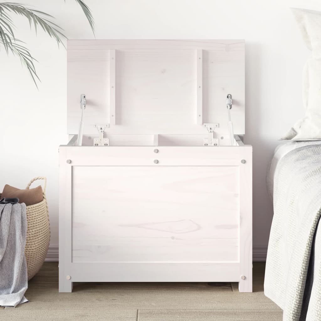 Opbergbox wit 60x32x45,5 cm massief grenenhout is nu te koop bij PeponiXL, paradijselijk wonen!