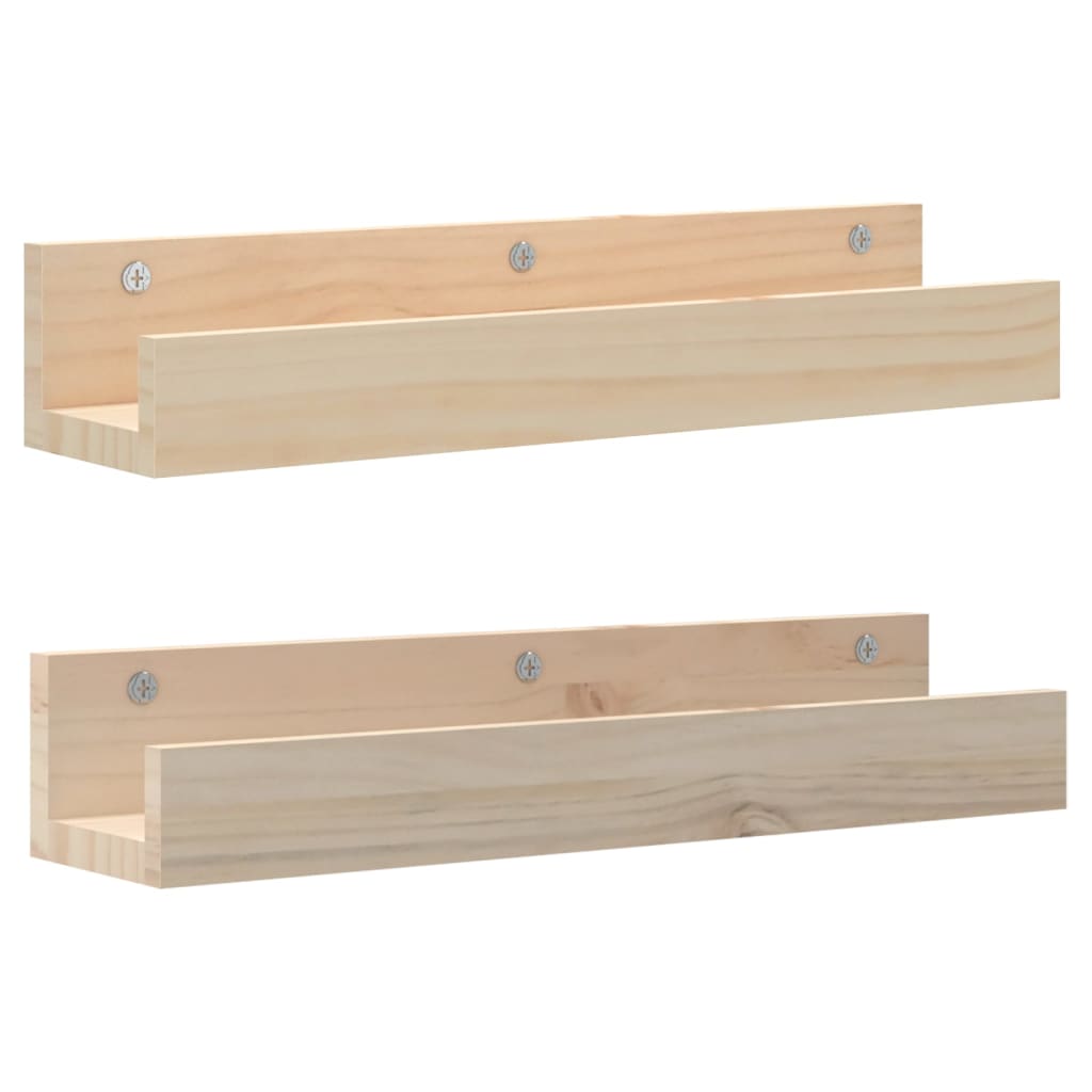 Wandschappen 2 st 50x12x9 cm massief grenenhout is nu te koop bij PeponiXL, paradijselijk wonen!