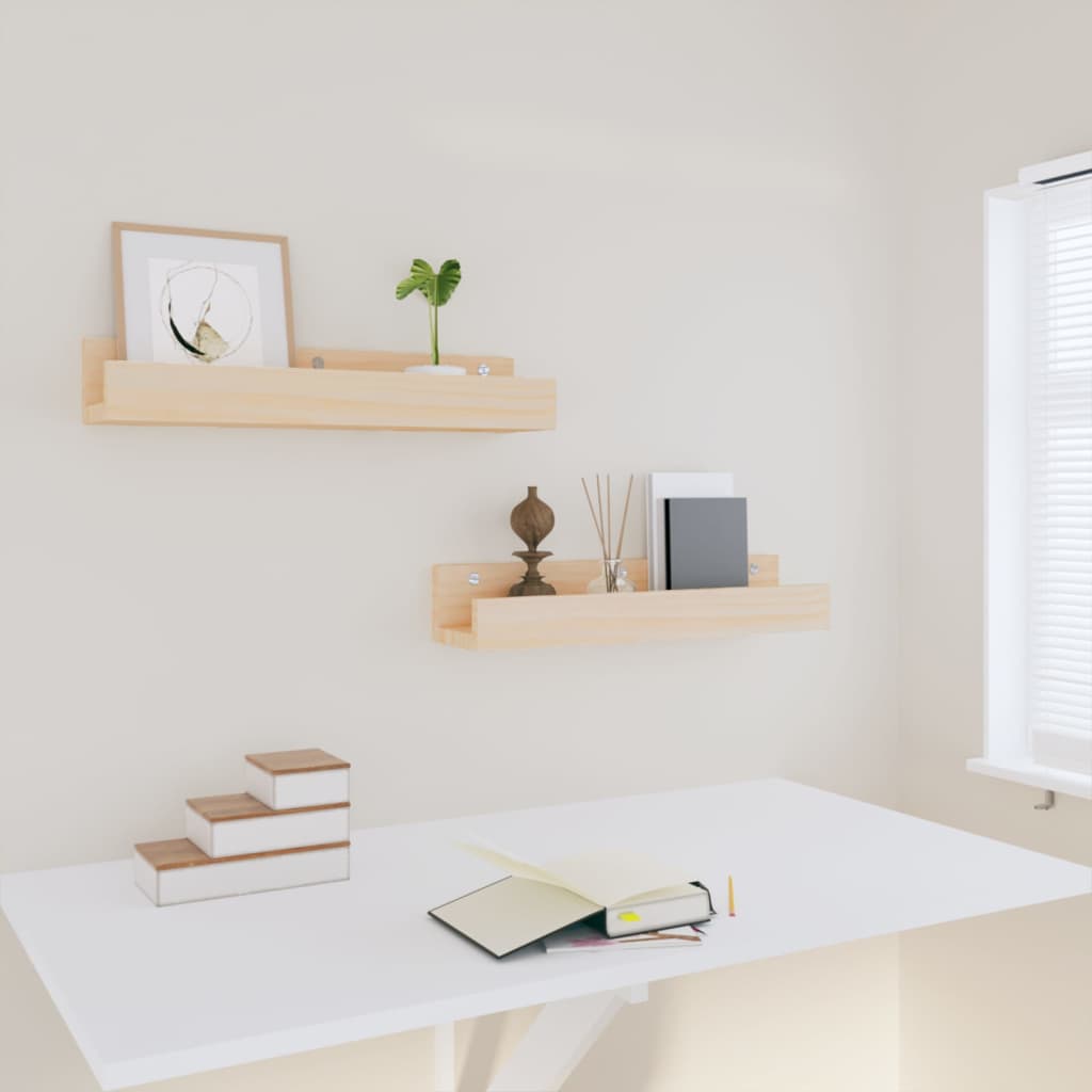 Wandschappen 2 st 50x12x9 cm massief grenenhout is nu te koop bij PeponiXL, paradijselijk wonen!