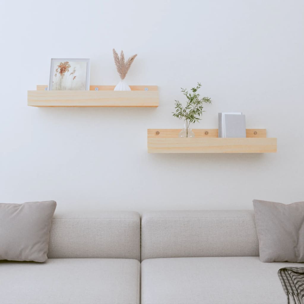 Wandschappen 2 st 50x12x9 cm massief grenenhout is nu te koop bij PeponiXL, paradijselijk wonen!