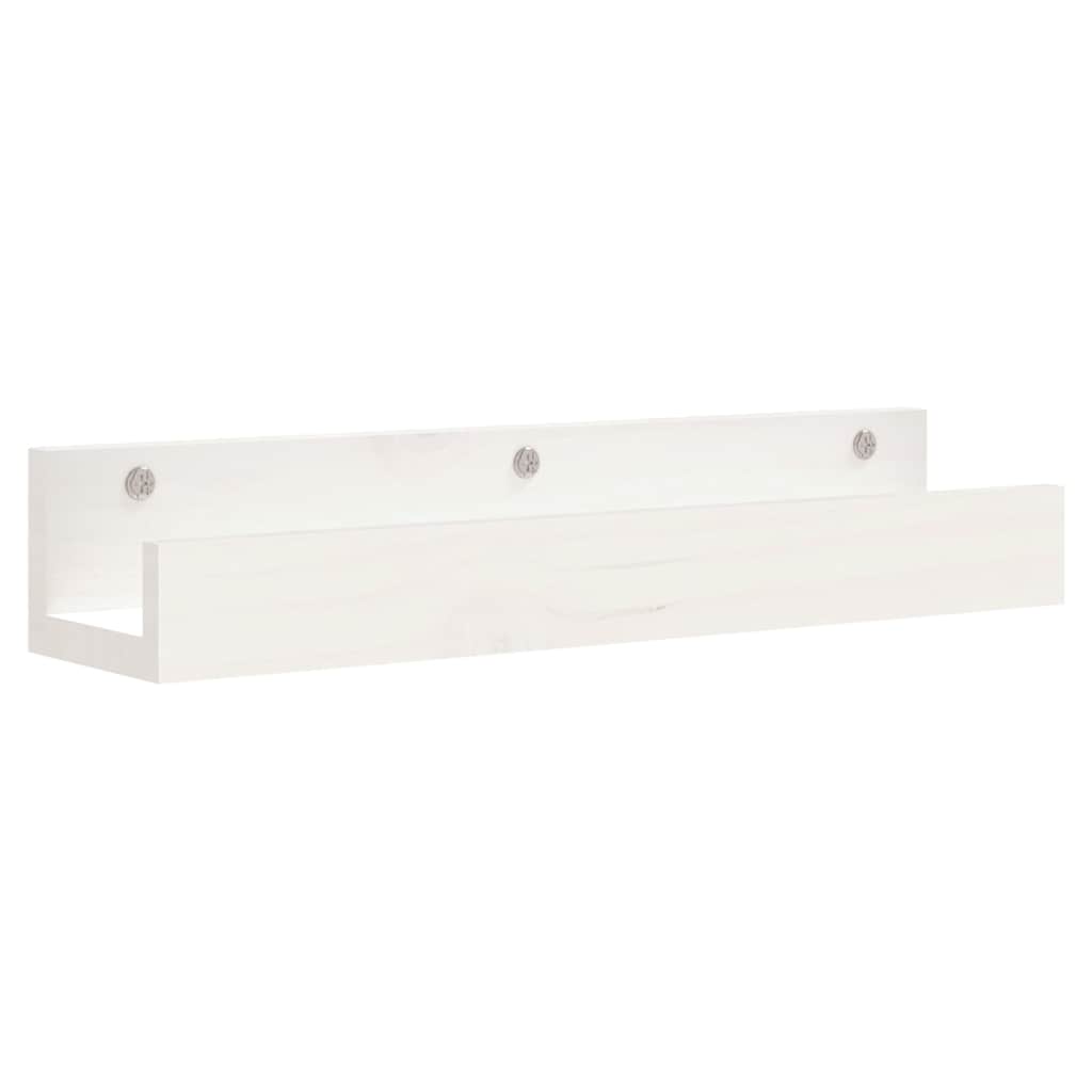 Wandschappen 2 st 50x12x9 cm massief grenenhout wit is nu te koop bij PeponiXL, paradijselijk wonen!