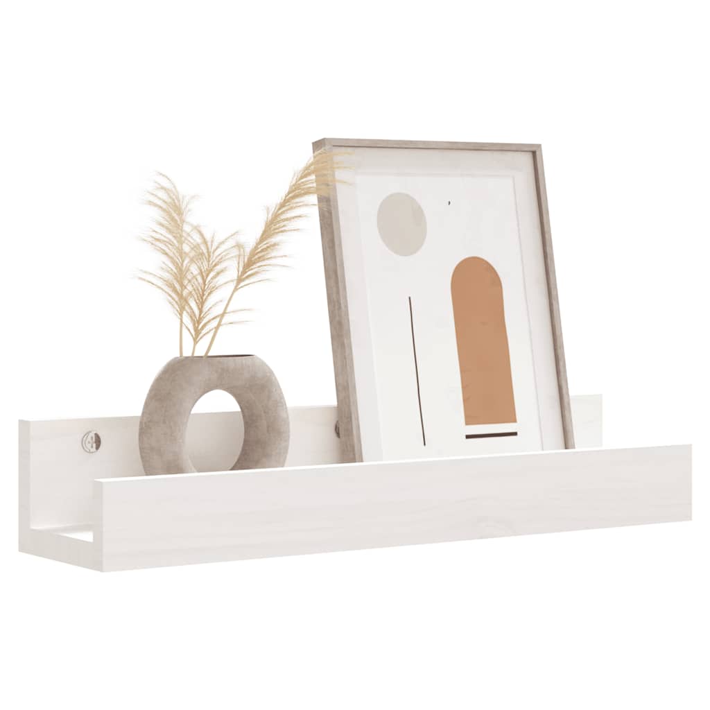 Wandschappen 2 st 50x12x9 cm massief grenenhout wit is nu te koop bij PeponiXL, paradijselijk wonen!