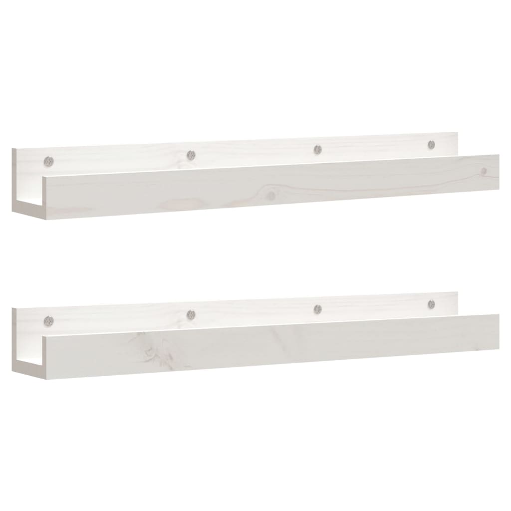 Wandschappen 2 st 80x12x9 cm massief grenenhout wit is nu te koop bij PeponiXL, paradijselijk wonen!
