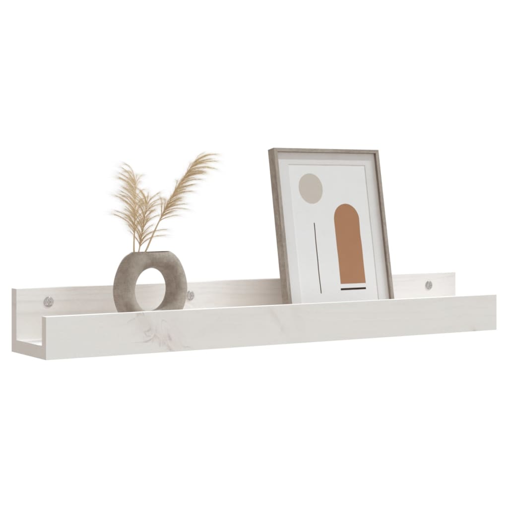 Wandschappen 2 st 80x12x9 cm massief grenenhout wit is nu te koop bij PeponiXL, paradijselijk wonen!