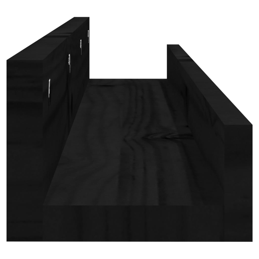 Wandschappen 2 st 80x12x9 cm massief grenenhout zwart is nu te koop bij PeponiXL, paradijselijk wonen!